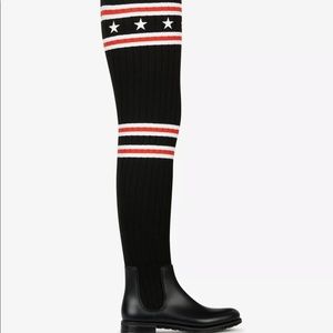 Givenchy Black Sock Over-the-Knee Rain Boot 38